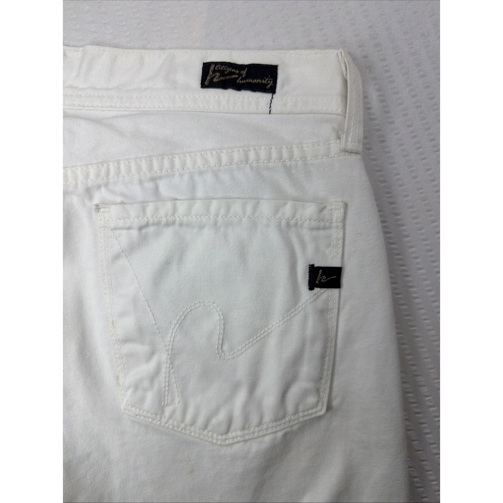 Vintage Citizens of Humanity Ingrid White Low Rise Flare Jeans 100% Cotton 27x30 - Picture 13 of 14